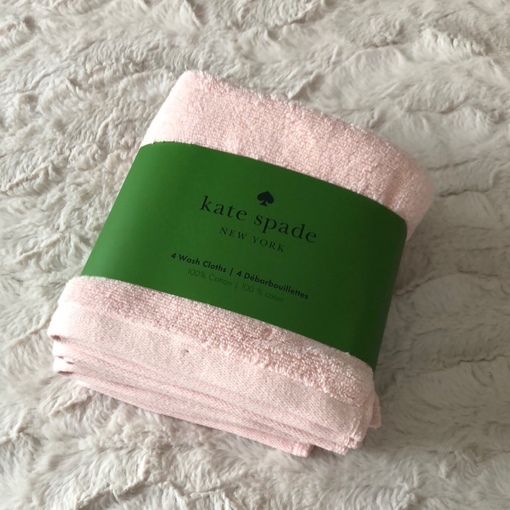 kate spade Pale Pink Wash Cloths - set of 4